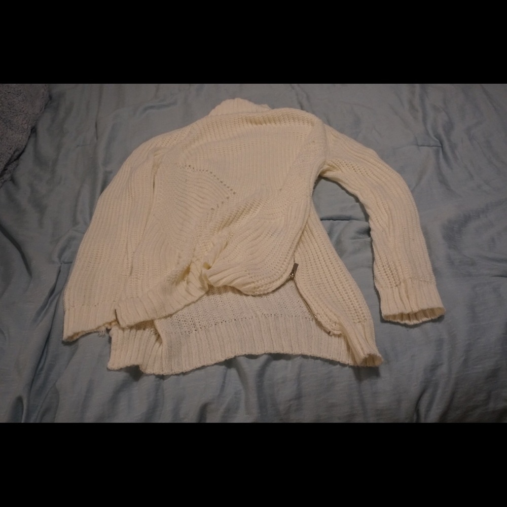 Oversized white sweater